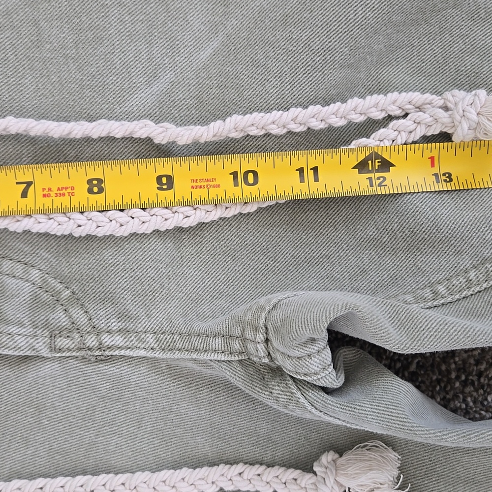Women's Green Jean Ankle Length Pants Size 29 We The Free Brand With Belt - Picture 13 of 16